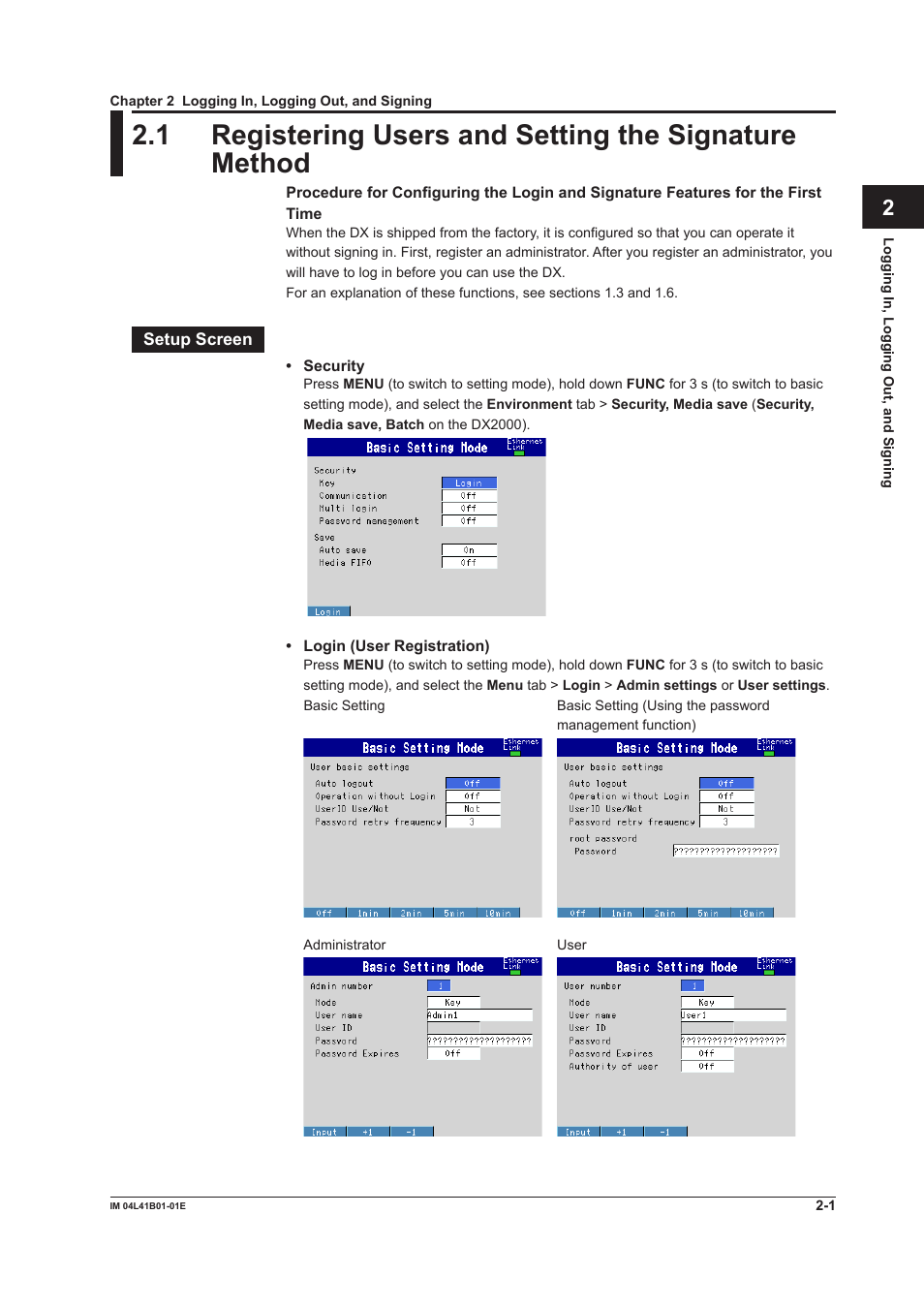 Chapter 2 logging in, logging out, and signing, Index app | Yokogawa Removable Chassis DX1000N User Manual | Page 40 / 72