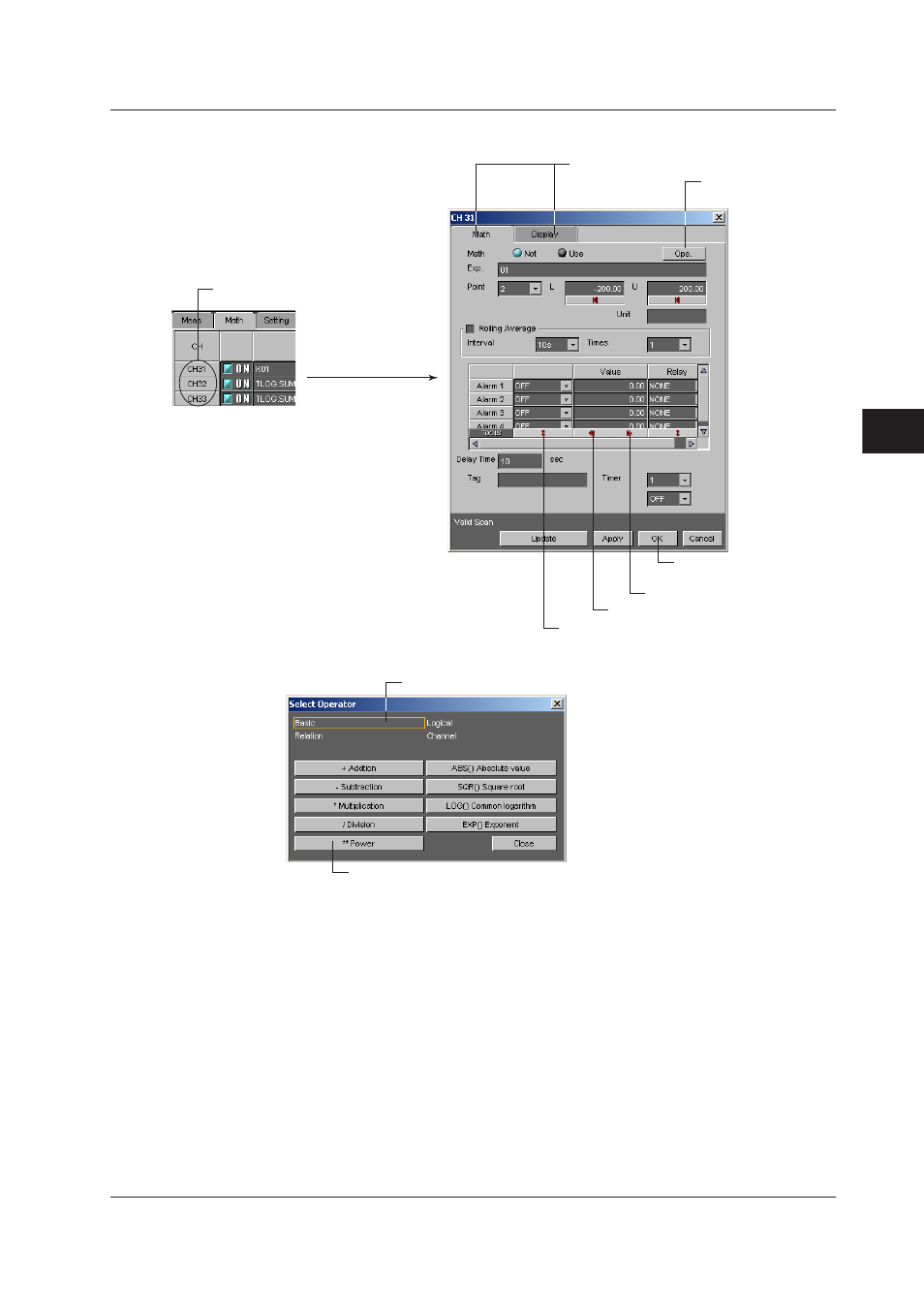 Setting one computation channel at a time, Copying and pasting setup data, Setting one computation channel at a time -11 | Copying and pasting setup data -11, Index settng one computaton channel at a tme, Copyng and pastng setup data | Yokogawa DAQWORX User Manual | Page 107 / 336