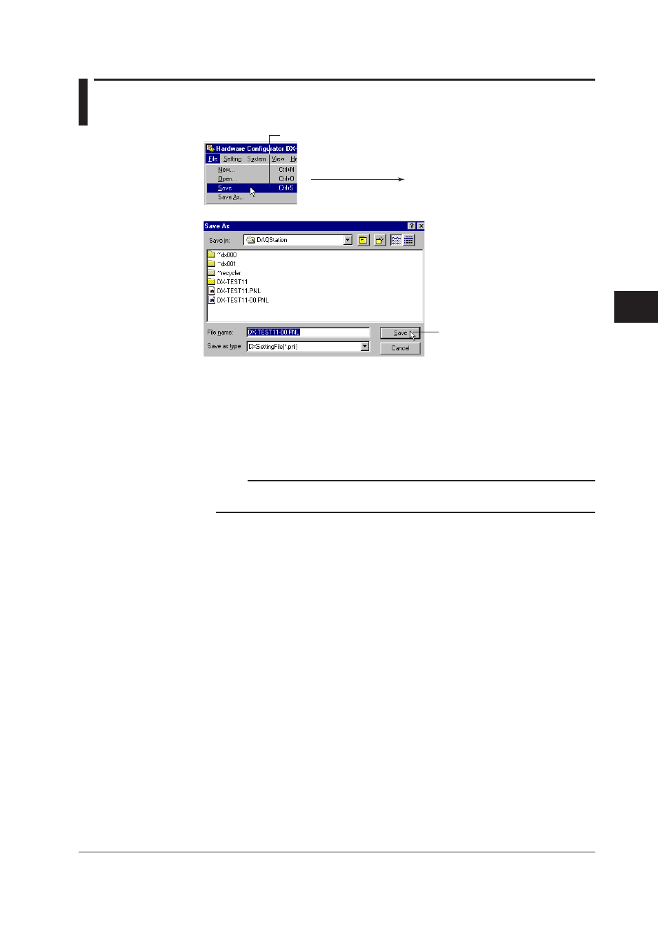 9 saving the setup data, 9 saving the setup data -29, 9 savng the setup data | Yokogawa DAQWORX User Manual | Page 125 / 336
