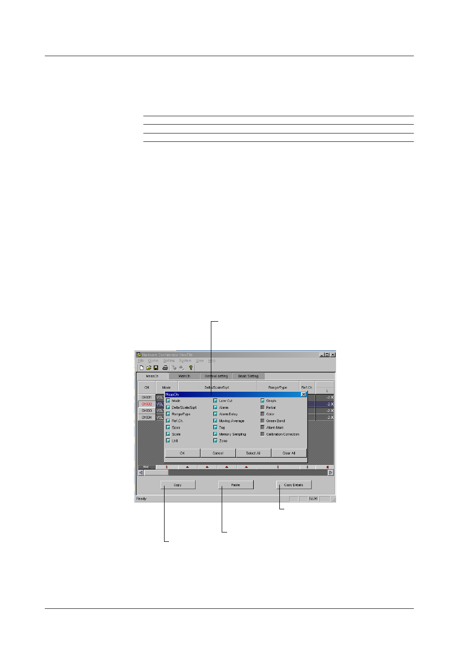 Alarm mark, Copying and pasting setup data, Alarm mark -10 | Copying and pasting setup data -10, Copyng and pastng setup data | Yokogawa DAQWORX User Manual | Page 137 / 336