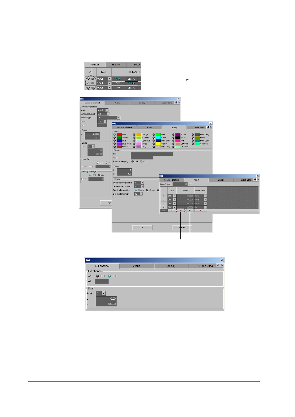 Setting one channel at a time, Setting one channel at a time -12, Settng one channel at a tme | Yokogawa DAQWORX User Manual | Page 139 / 336