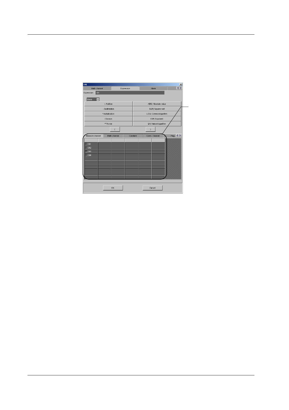 Turning computation on/off, Entering expressions, Span (display span) and point | Unit, Tlog (tlog computation), Alarm and tag, Turning computation on/off -14, Entering expressions -14, Span (display span) and point -14, Unit -14 | Yokogawa DAQWORX User Manual | Page 141 / 336
