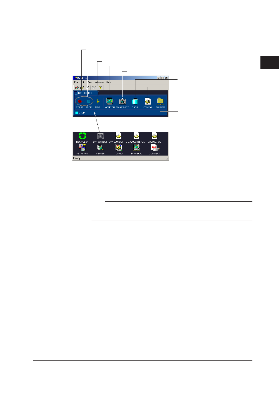 Index, Openng the dx/mv/cx folder, Extng the daq desktop | Yokogawa DAQWORX User Manual | Page 24 / 336