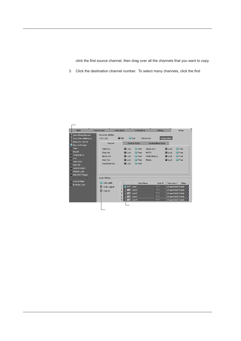 Key lock/login, Key lock/login -44, Key lock/logn | Yokogawa DAQWORX User Manual | Page 301 / 336