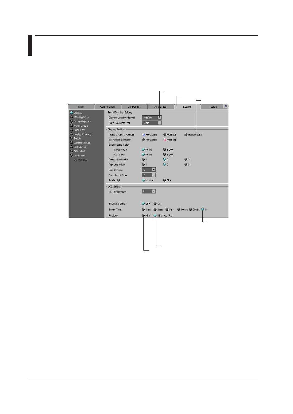 10 display settings, Screen display, 10 display settings -58 | Screen display -58, 10 dsplay settngs, Screen dsplay | Yokogawa DAQWORX User Manual | Page 315 / 336