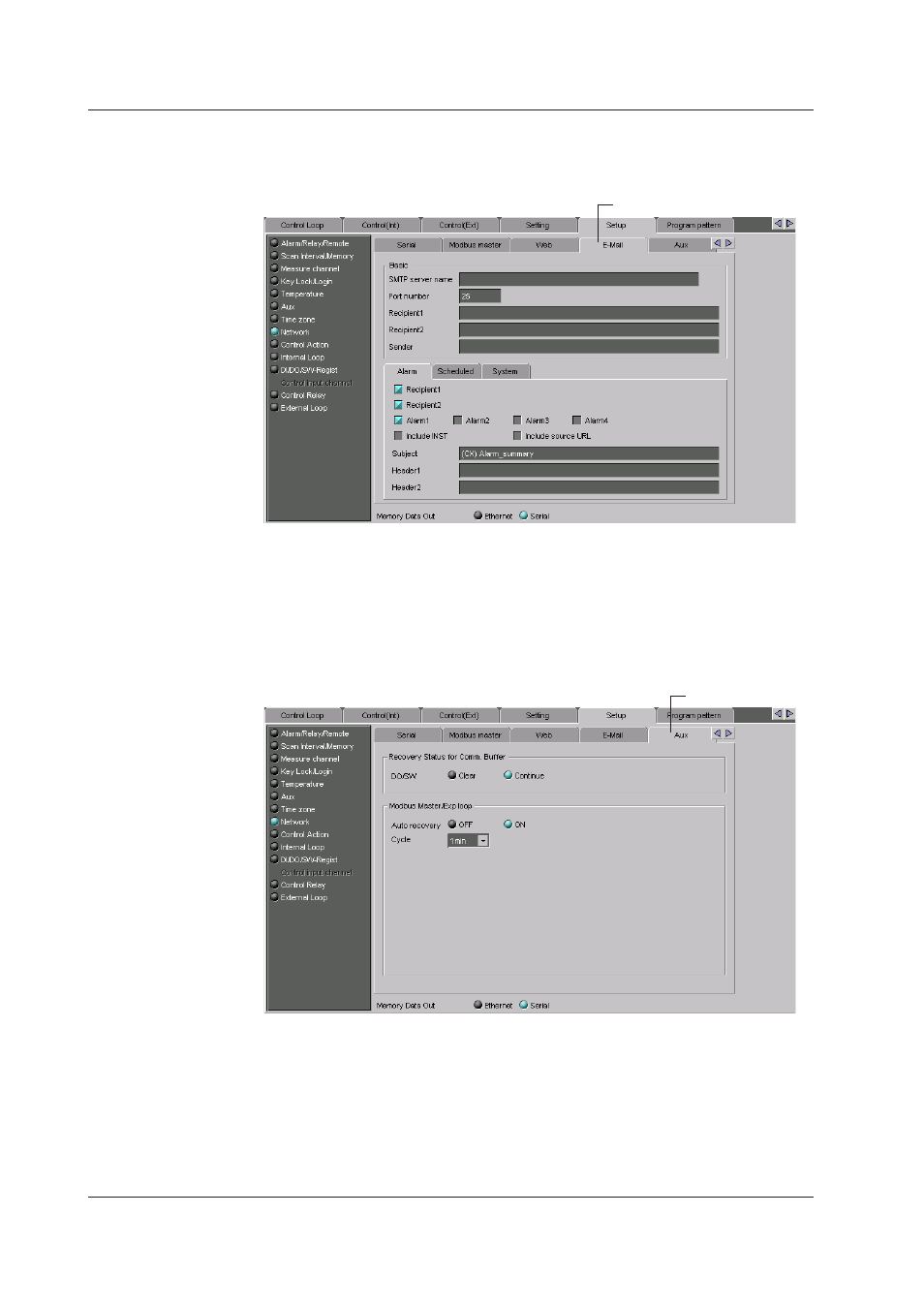 E-mail transmission settings, E-mail transmission settings -66, Aux -66 | E-mal transmsson settngs | Yokogawa DAQWORX User Manual | Page 323 / 336
