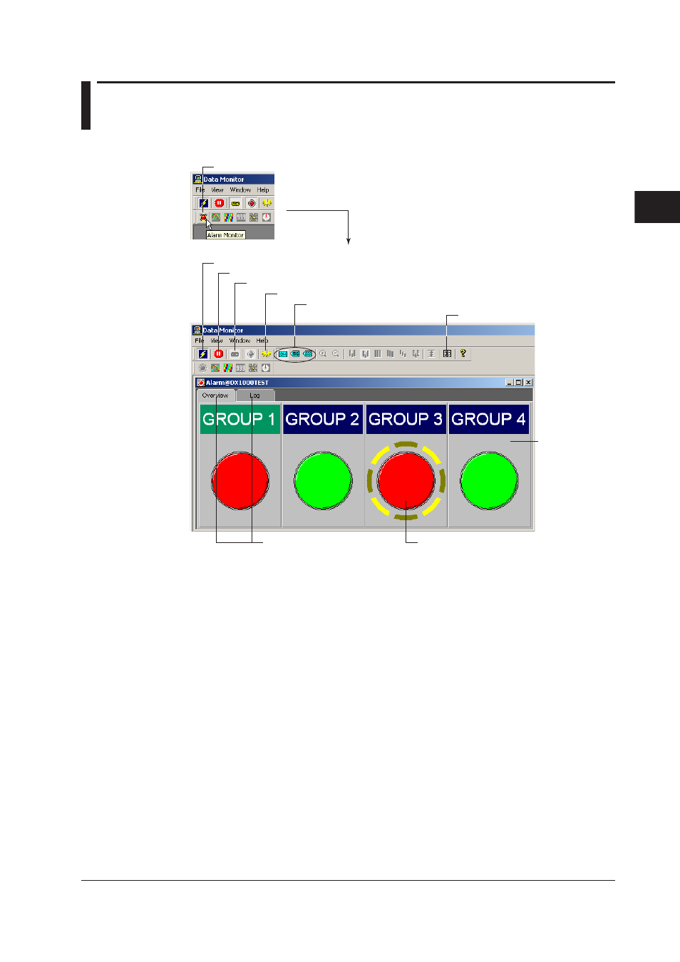 6 displaying alarms, 6 displaying alarms -19, 6 dsplayng alarms | Yokogawa DAQWORX User Manual | Page 54 / 336