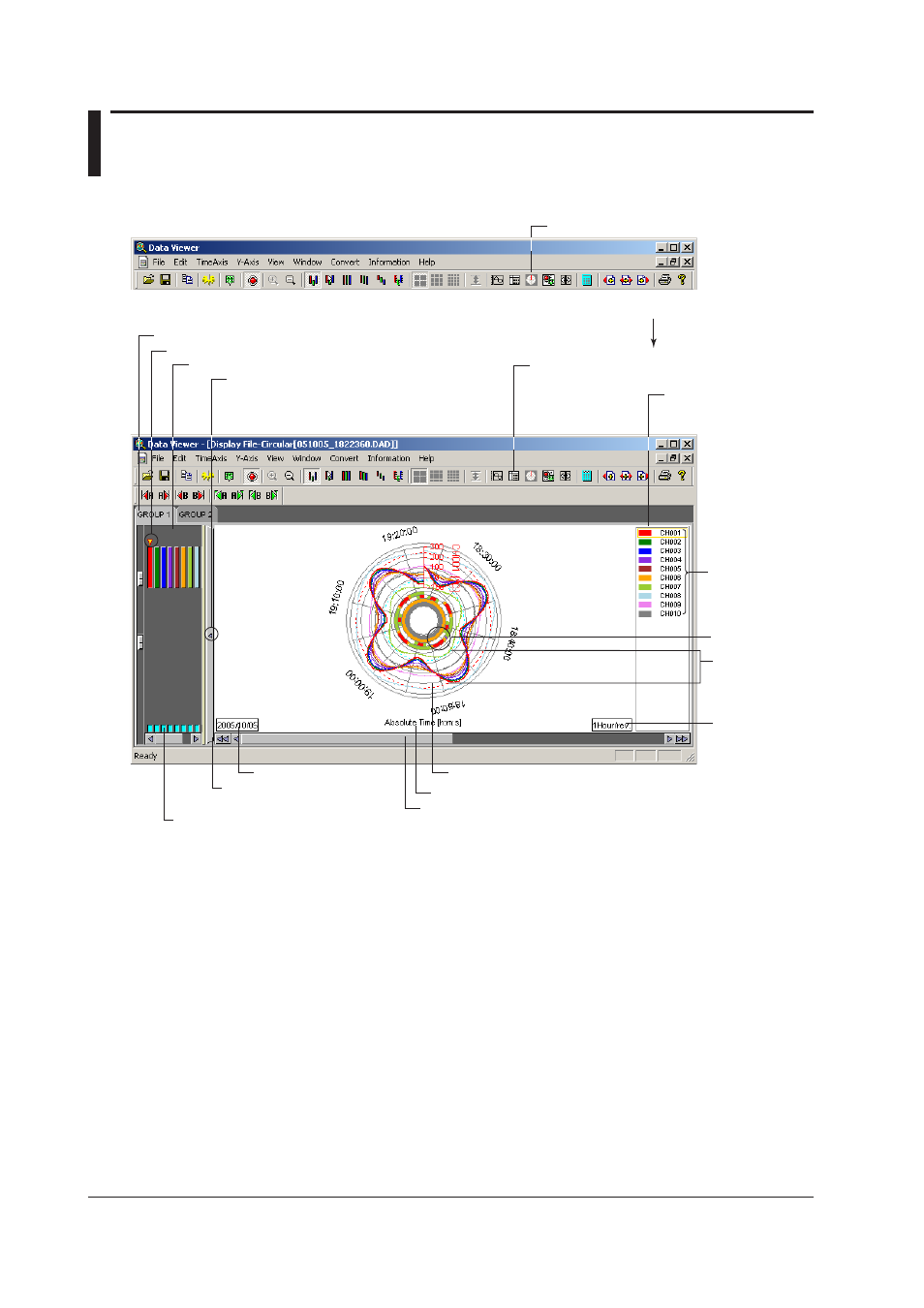 3 circular display, Circular display, General display settings | 3 circular display -12, Circular display -12, General display settings -12, 3 crcular dsplay, Crcular dsplay, General dsplay settngs | Yokogawa DAQWORX User Manual | Page 74 / 336