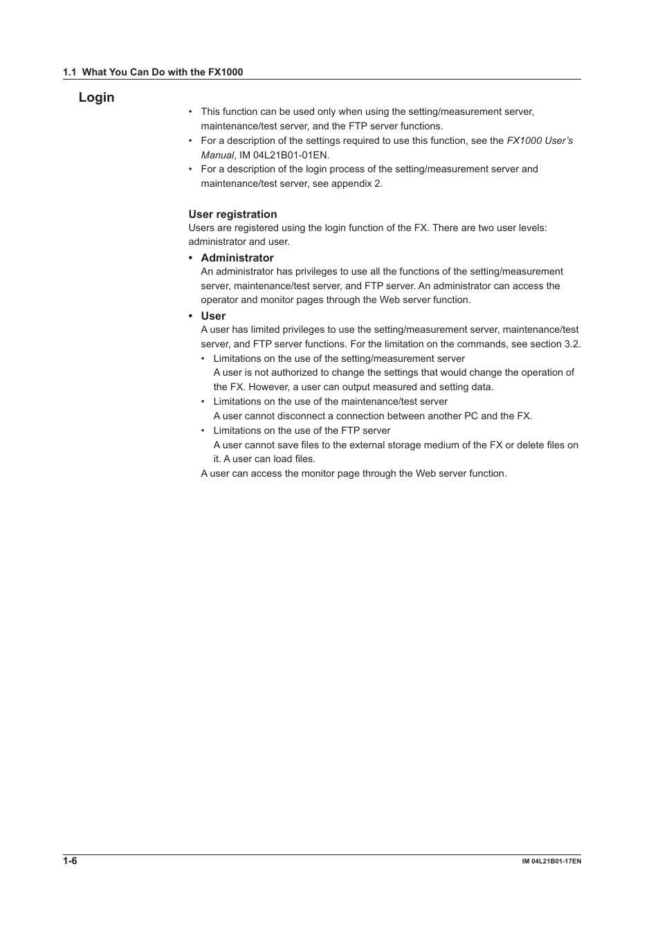 Login | Yokogawa Value Series FX1000 User Manual | Page 14 / 206