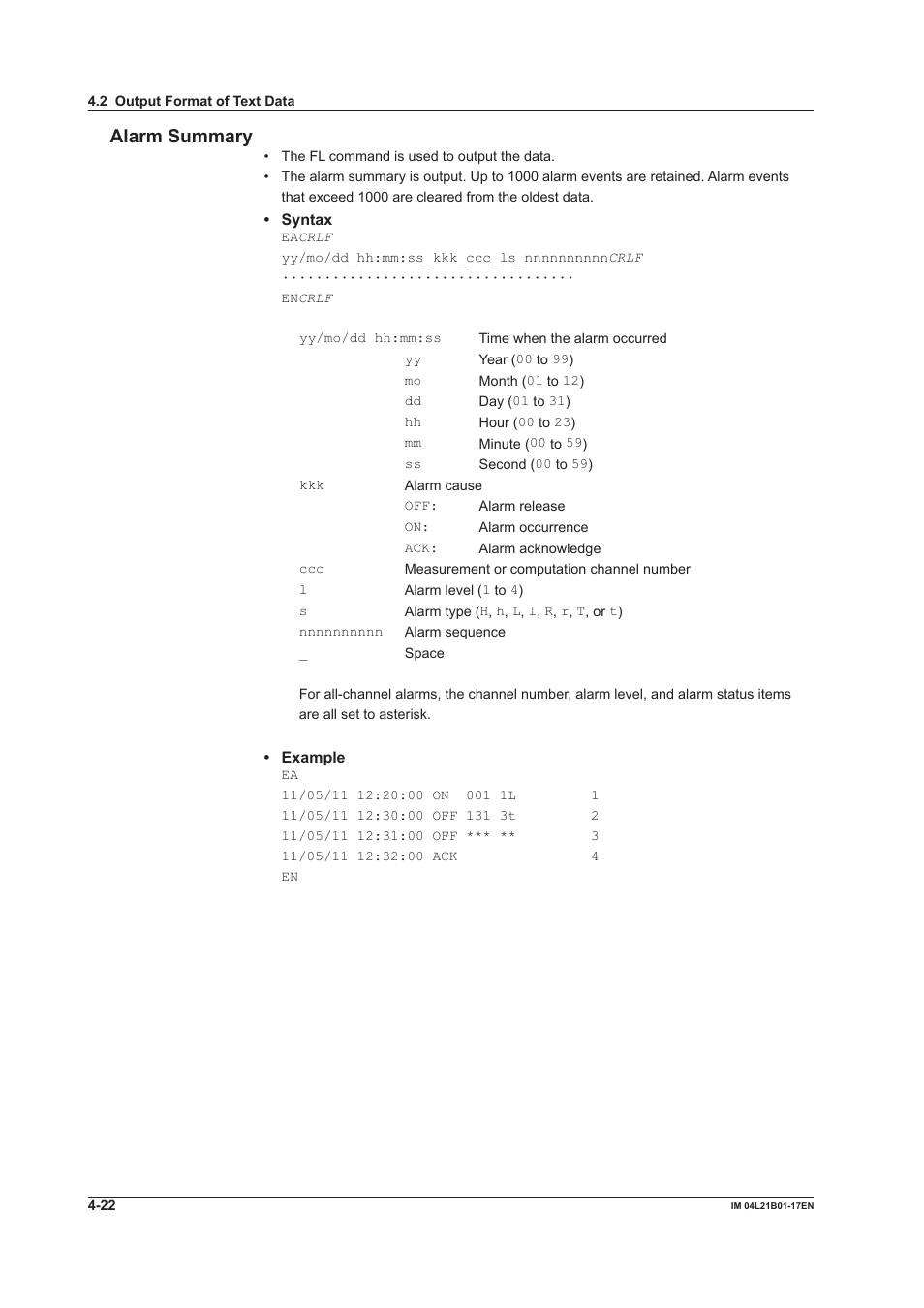 Alarm summary | Yokogawa Value Series FX1000 User Manual | Page 158 / 206