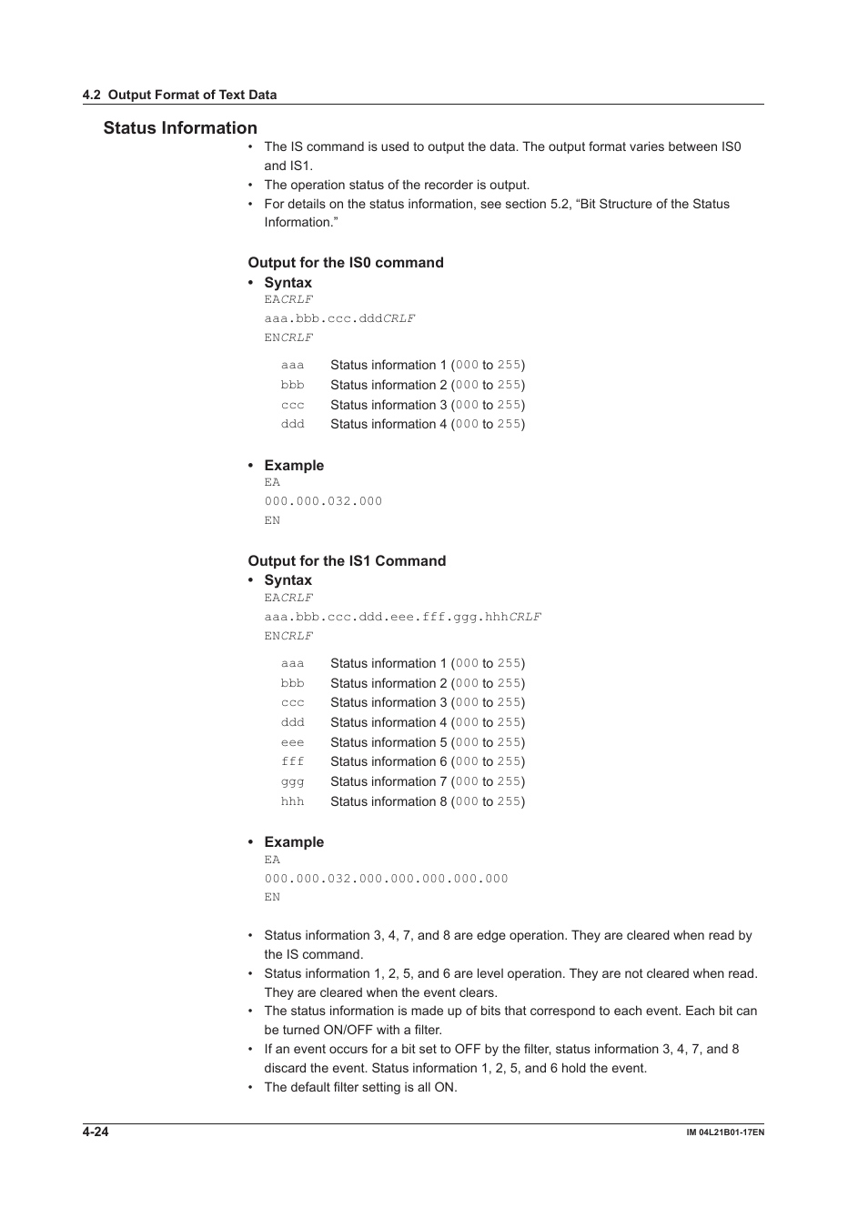 Status information | Yokogawa Value Series FX1000 User Manual | Page 160 / 206