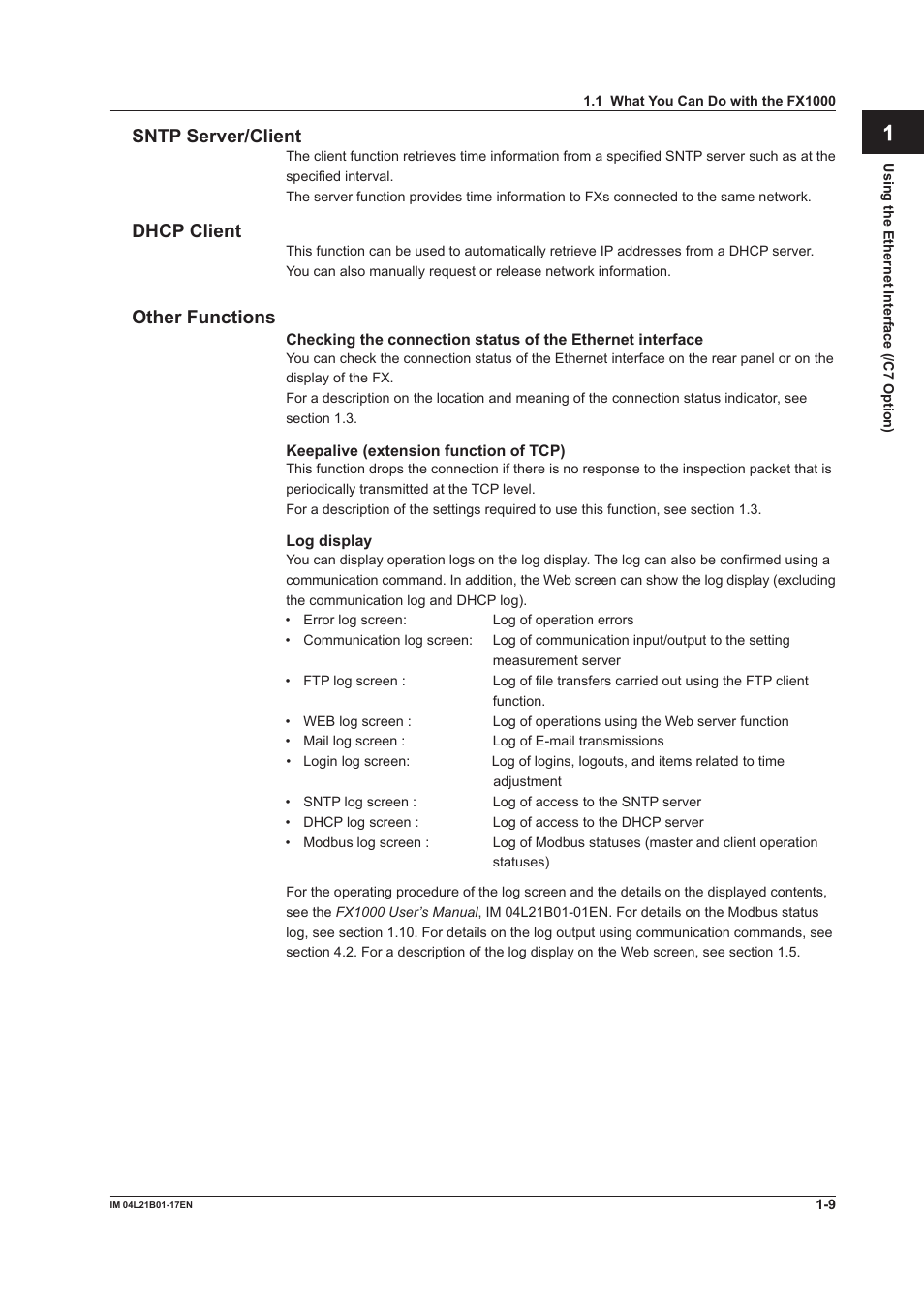 Yokogawa Value Series FX1000 User Manual | Page 17 / 206