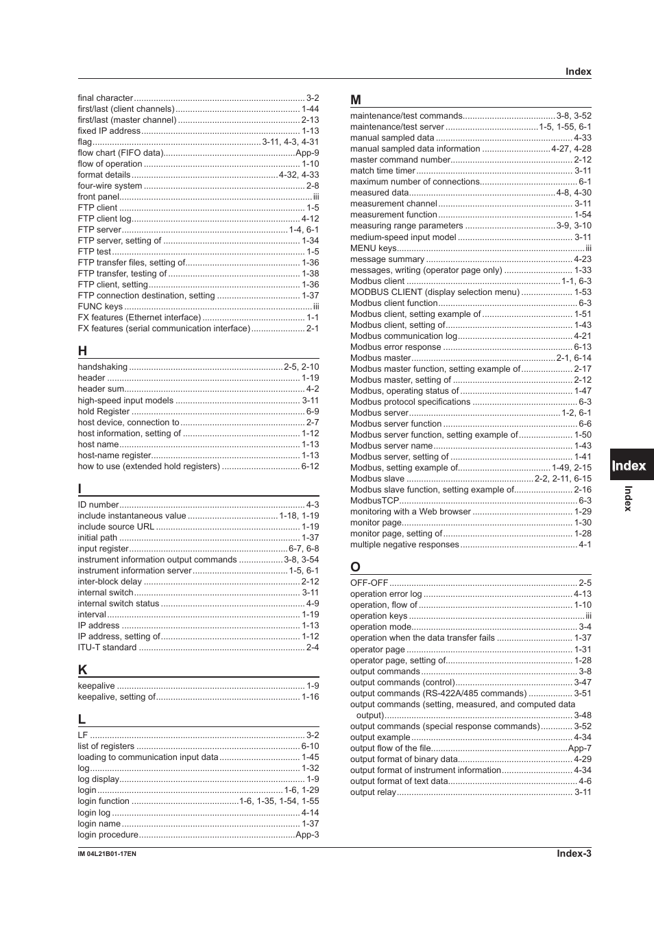 App index | Yokogawa Value Series FX1000 User Manual | Page 203 / 206