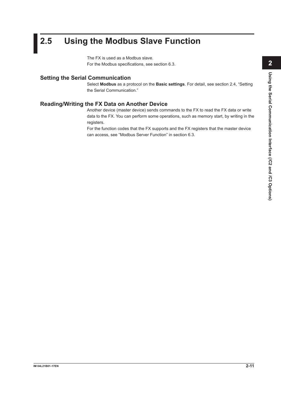 5 using the modbus slave function, 5 using the modbus slave function -11 | Yokogawa Value Series FX1000 User Manual | Page 75 / 206