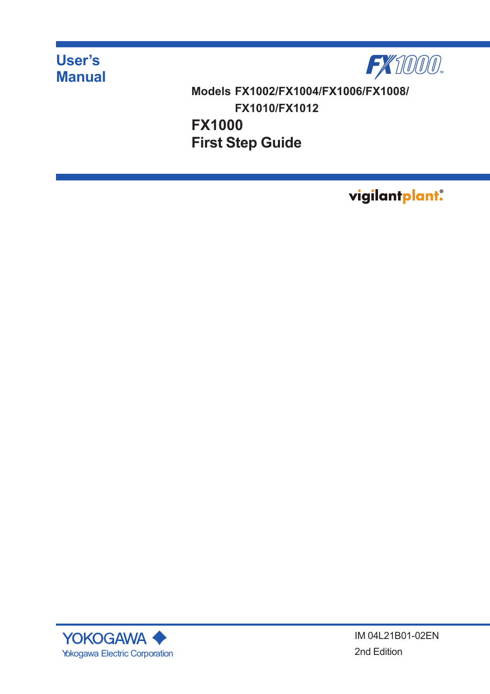 Yokogawa Value Series FX1000 User Manual | 34 pages