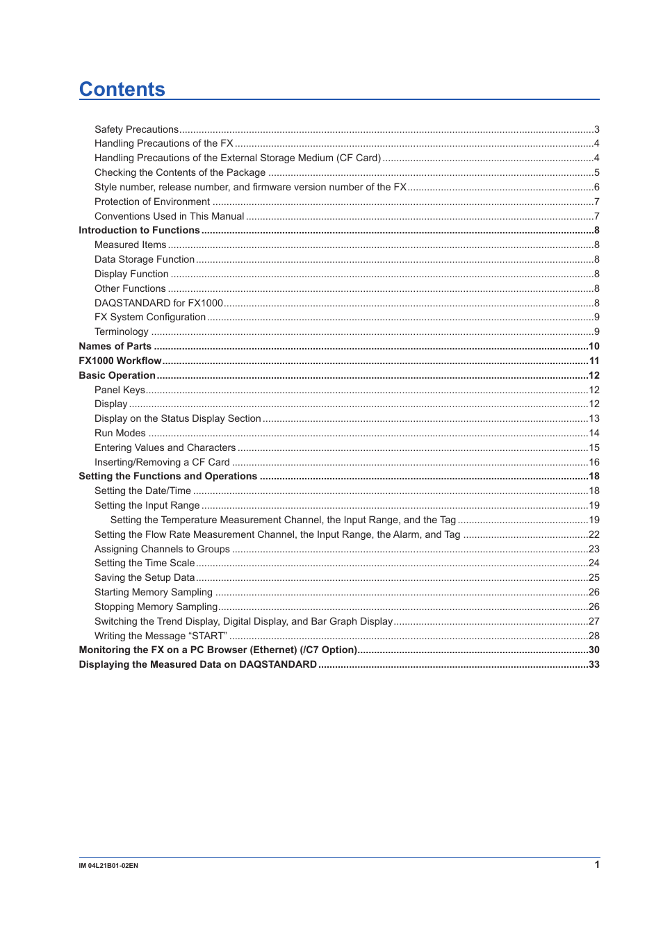 Yokogawa Value Series FX1000 User Manual | Page 2 / 34