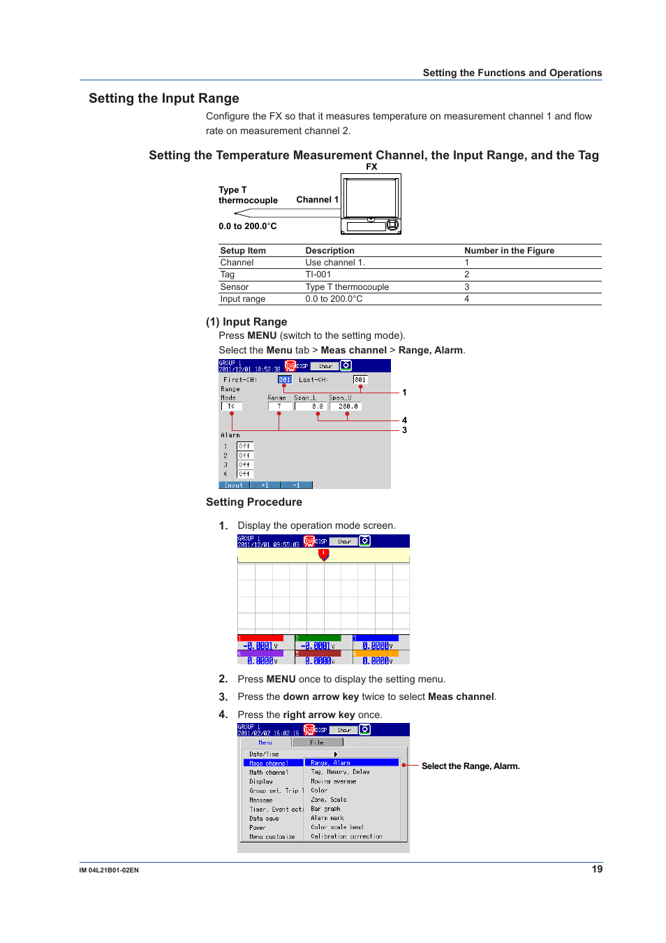 Setting the input range | Yokogawa Value Series FX1000 User Manual | Page 20 / 34