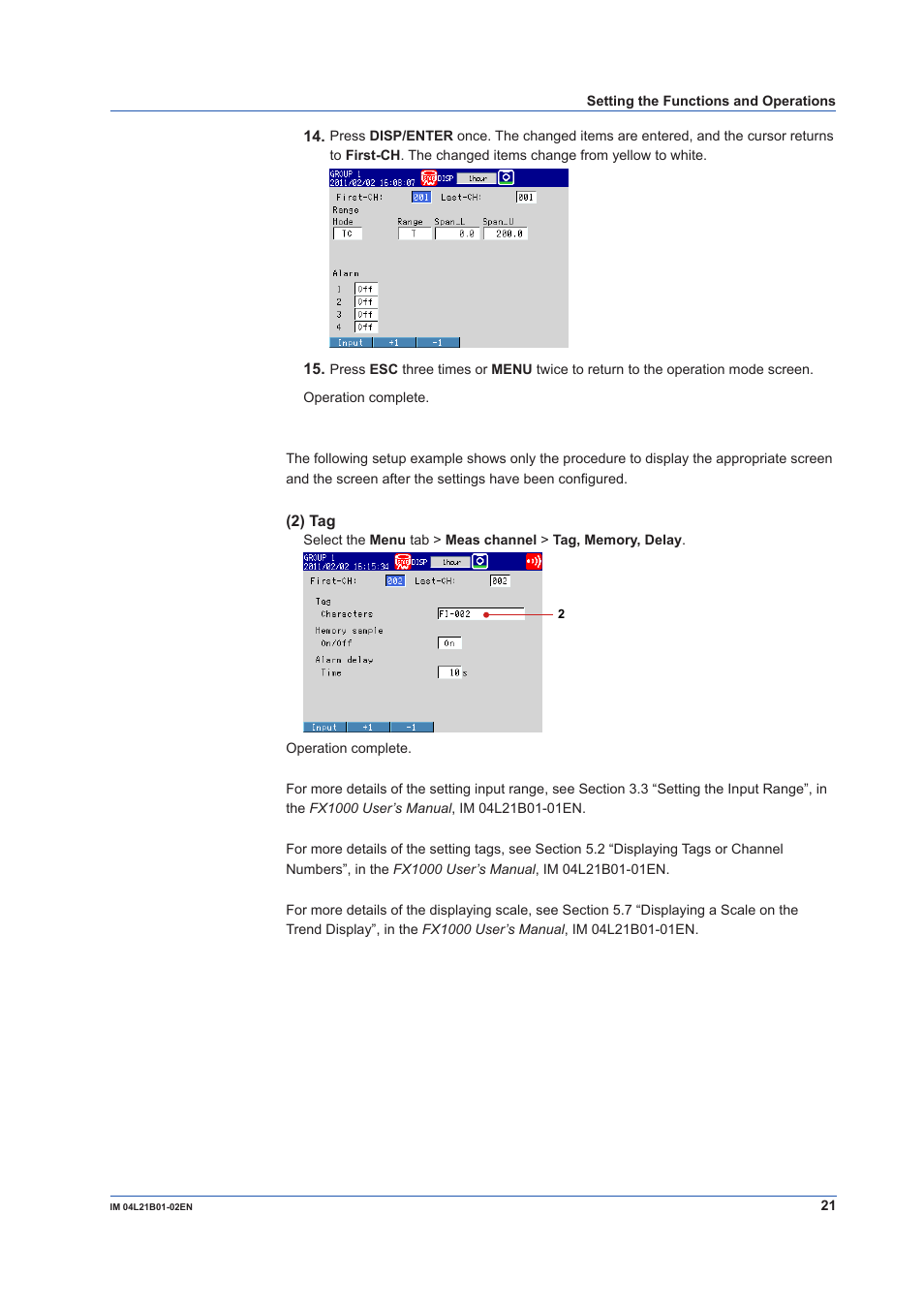 Yokogawa Value Series FX1000 User Manual | Page 22 / 34