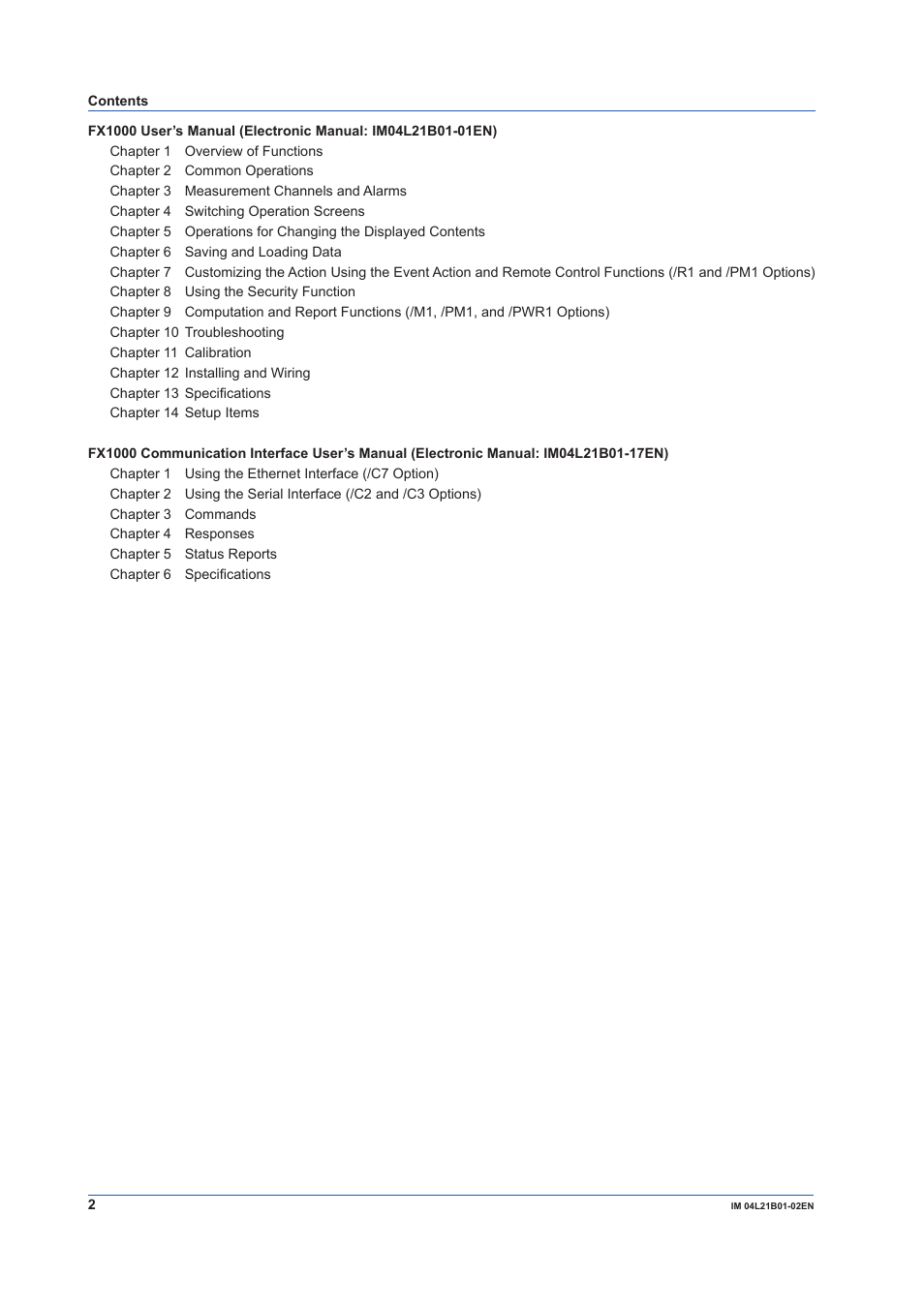 Yokogawa Value Series FX1000 User Manual | Page 3 / 34