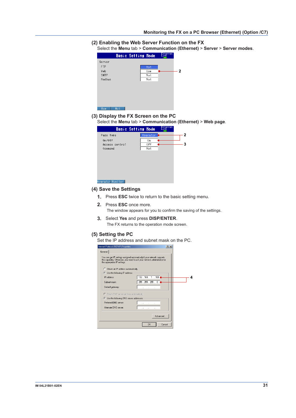 Yokogawa Value Series FX1000 User Manual | Page 32 / 34