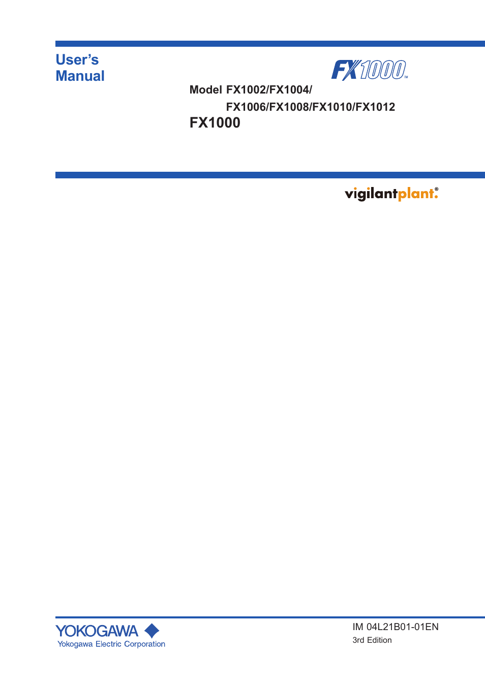 Yokogawa Value Series FX1000 User Manual | 327 pages