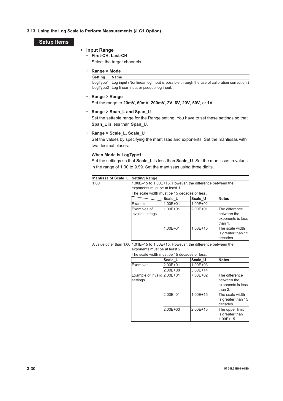 Setup items | Yokogawa Value Series FX1000 User Manual | Page 103 / 327