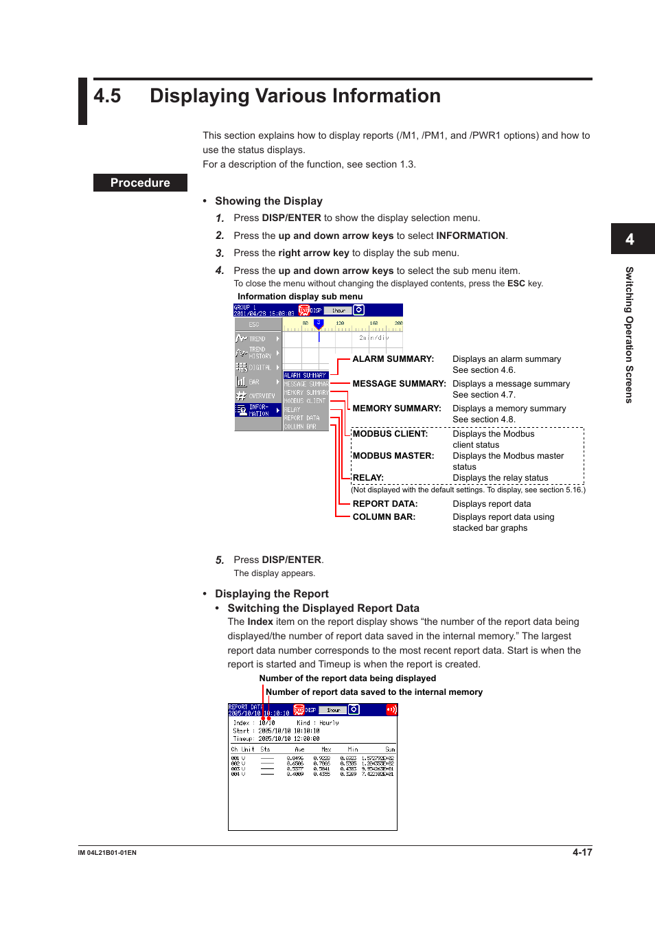 5 displaying various information, 5 displaying various information -17, App index | Yokogawa Value Series FX1000 User Manual | Page 126 / 327