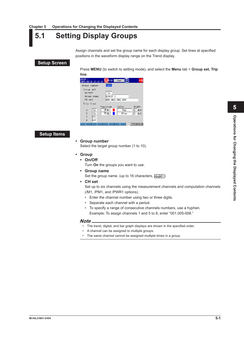 1 setting display groups, 1 setting display groups -1 | Yokogawa Value Series FX1000 User Manual | Page 142 / 327