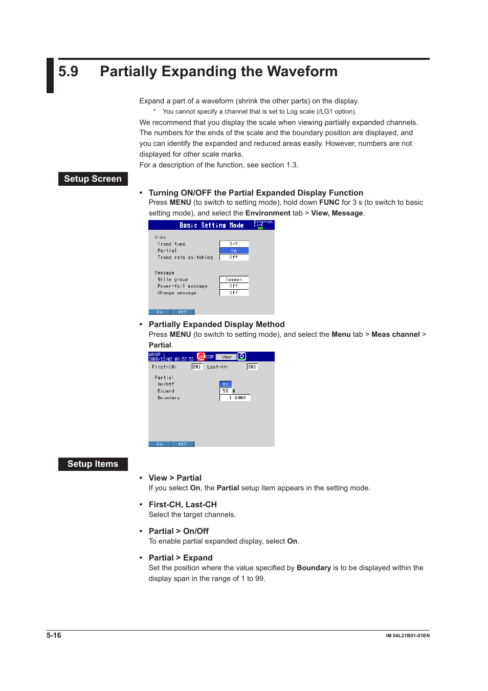 9 partially expanding the waveform, 9 partially expanding the waveform -16 | Yokogawa Value Series FX1000 User Manual | Page 157 / 327