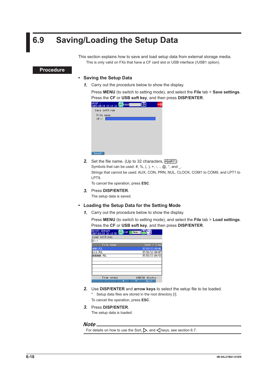 9 saving/loading the setup data, 9 saving/loading the setup data -18 | Yokogawa Value Series FX1000 User Manual | Page 187 / 327