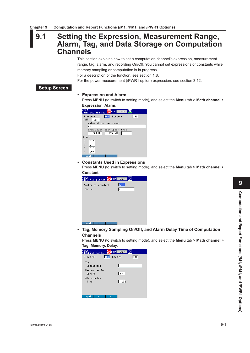 Channels -1 | Yokogawa Value Series FX1000 User Manual | Page 206 / 327