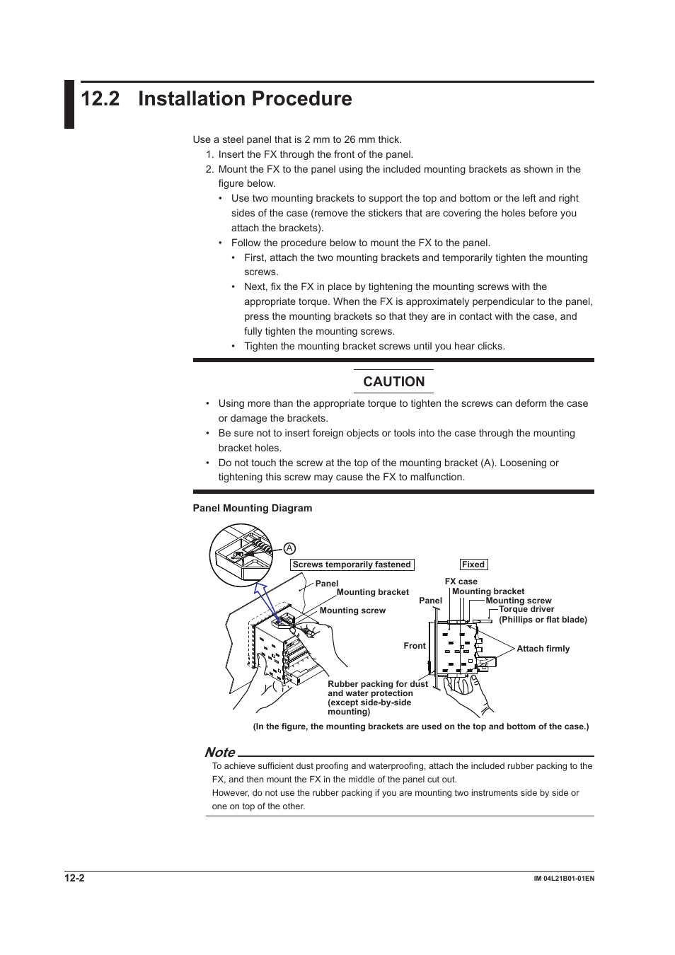 2 installation procedure, 2 installation procedure -2, Caution | Yokogawa Value Series FX1000 User Manual | Page 251 / 327