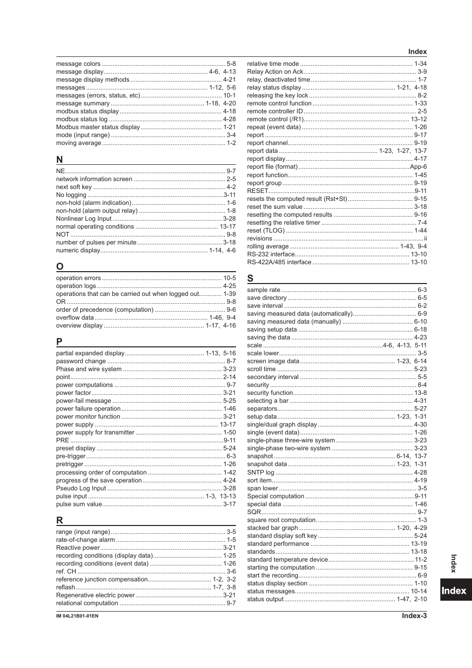 App index | Yokogawa Value Series FX1000 User Manual | Page 326 / 327