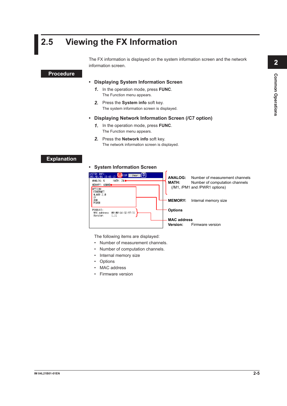 5 viewing the fx information, 5 viewing the fx information -5 | Yokogawa Value Series FX1000 User Manual | Page 64 / 327