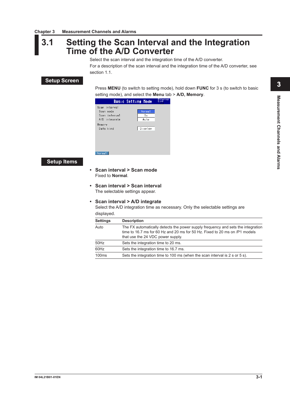 Chapter 3 measurement channels and alarms | Yokogawa Value Series FX1000 User Manual | Page 74 / 327