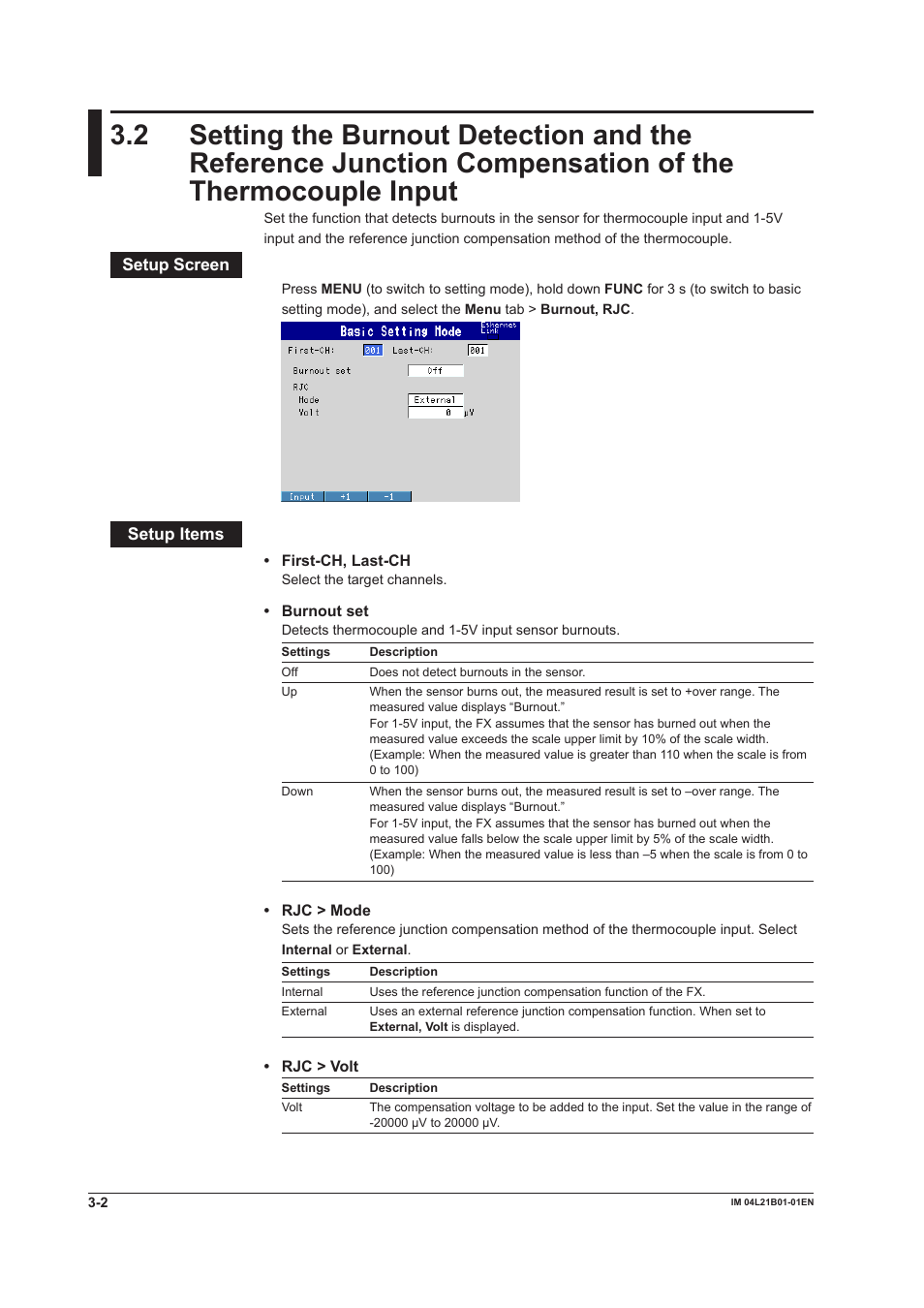 Thermocouple input -2 | Yokogawa Value Series FX1000 User Manual | Page 75 / 327