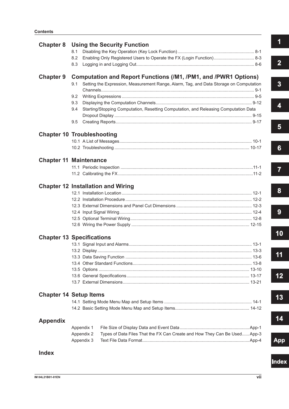 Yokogawa Value Series FX1000 User Manual | Page 8 / 327