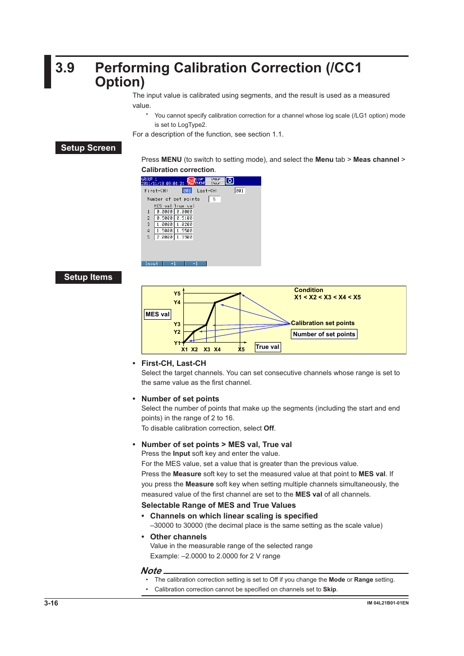 9 performing calibration correction (/cc1 option) | Yokogawa Value Series FX1000 User Manual | Page 89 / 327