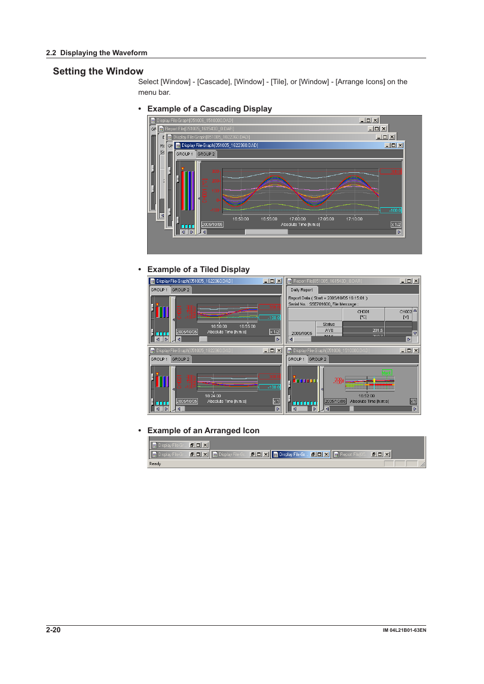 Setting the window, Setting the window -20 | Yokogawa Value Series FX1000 User Manual | Page 29 / 57