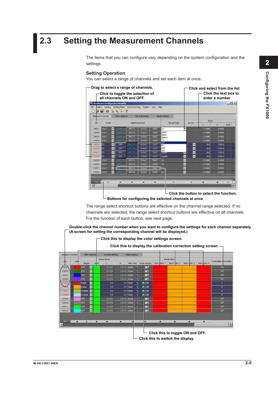3 setting the measurement channels, 3 setting the measurement channels -5, Index | Yokogawa Value Series FX1000 User Manual | Page 18 / 95