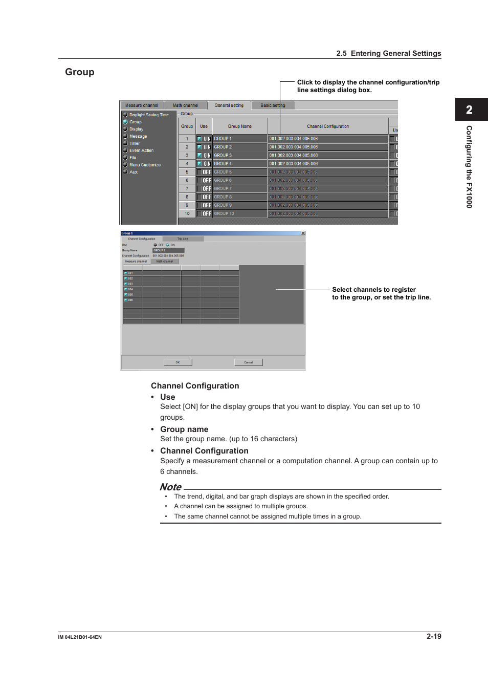 Group, Group -19 | Yokogawa Value Series FX1000 User Manual | Page 32 / 95