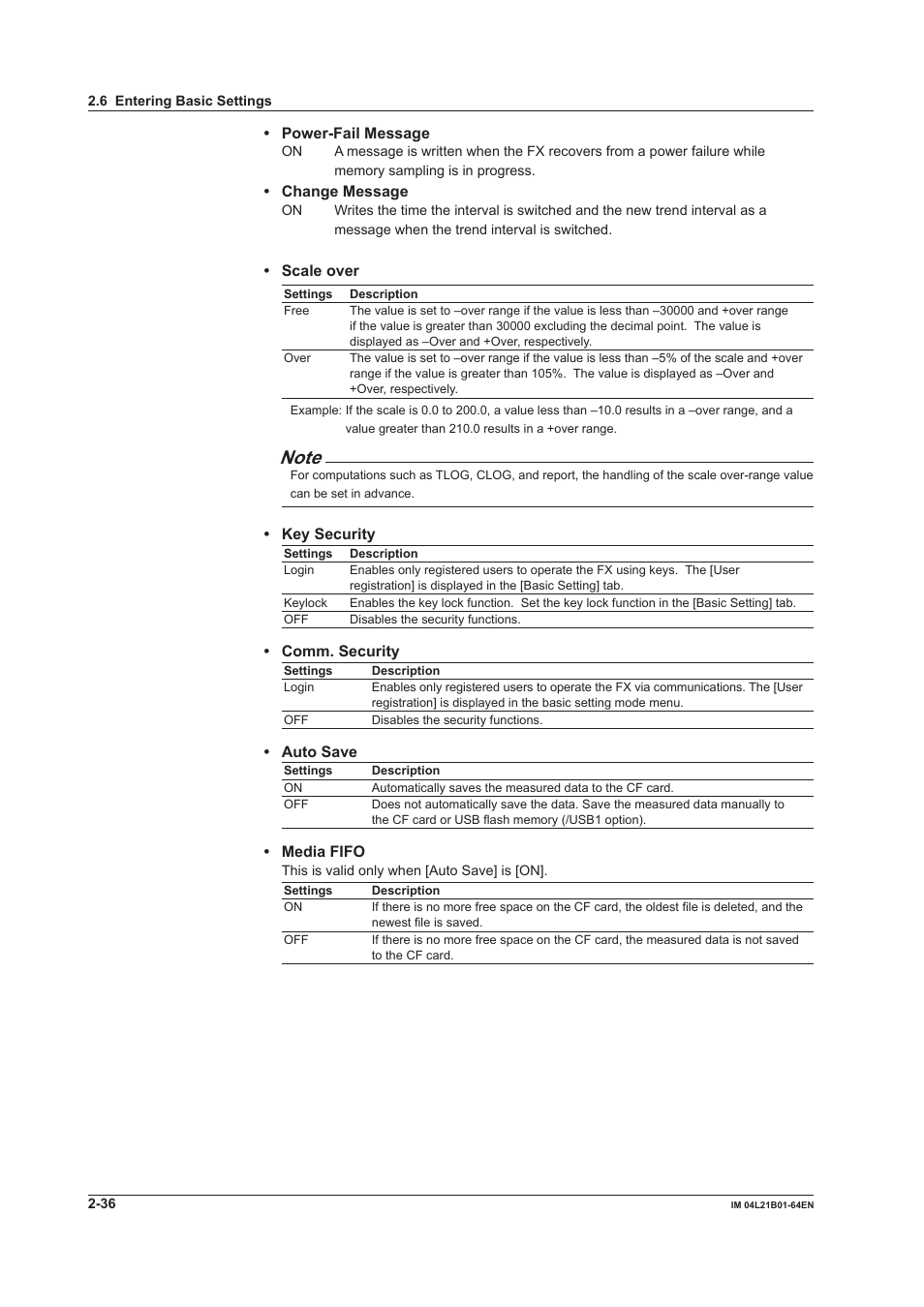 Yokogawa Value Series FX1000 User Manual | Page 49 / 95