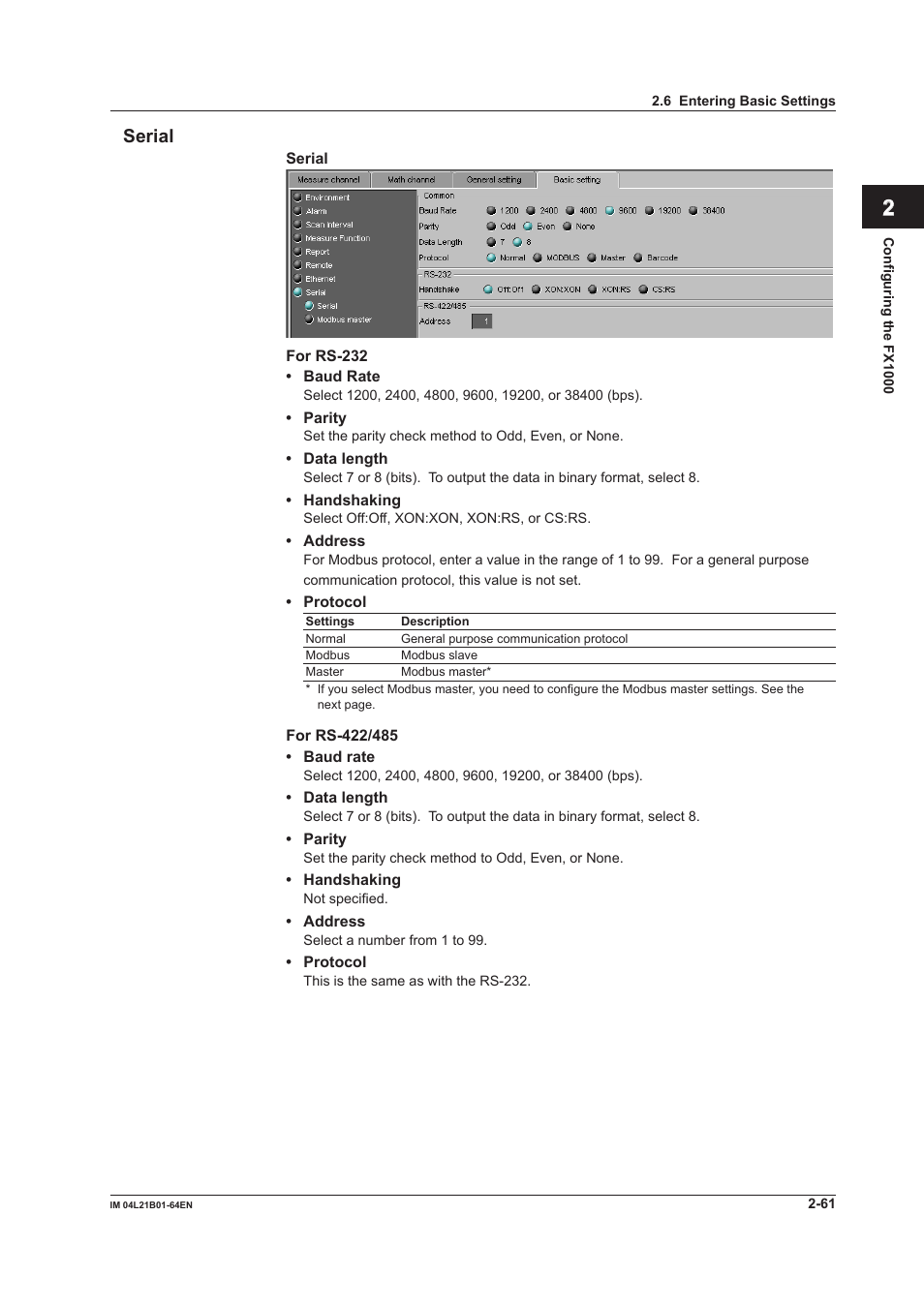 Serial, Serial -61, Index serial | Yokogawa Value Series FX1000 User Manual | Page 74 / 95