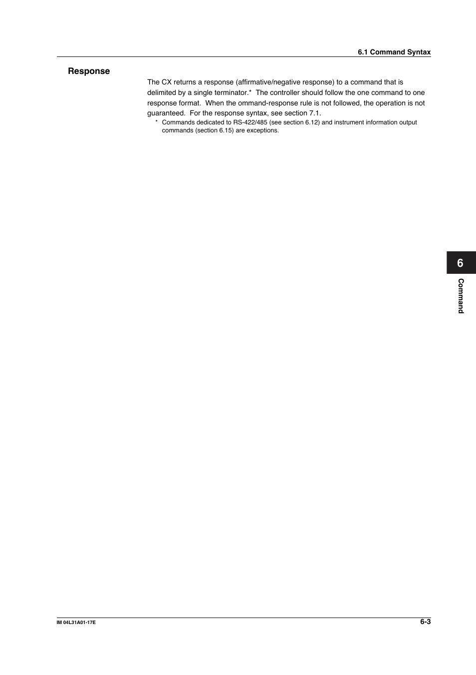 Response, Response -3 | Yokogawa Data Acquisition with PID Control CX2000 User Manual | Page 132 / 321