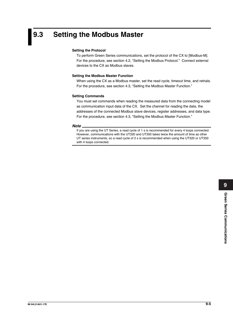 3 setting the modbus master, Setting the modbus master -5 | Yokogawa Data Acquisition with PID Control CX2000 User Manual | Page 238 / 321