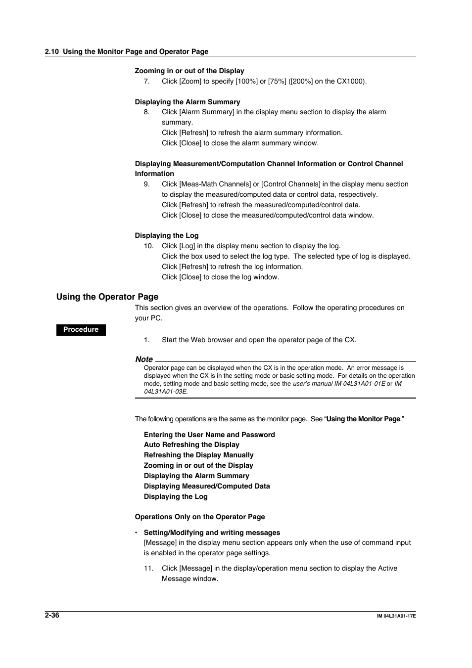 Yokogawa Data Acquisition with PID Control CX2000 User Manual | Page 66 / 321