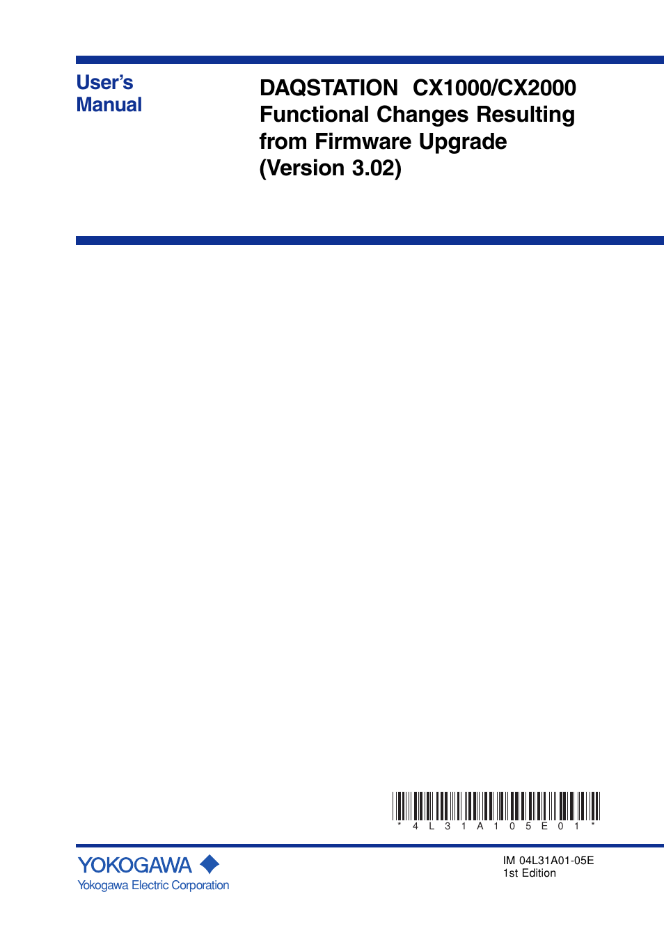 Yokogawa Data Acquisition with PID Control CX2000 User Manual | 16 pages