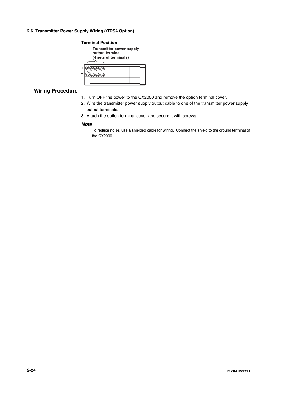 Wiring procedure | Yokogawa Data Acquisition with PID Control CX2000 User Manual | Page 141 / 427