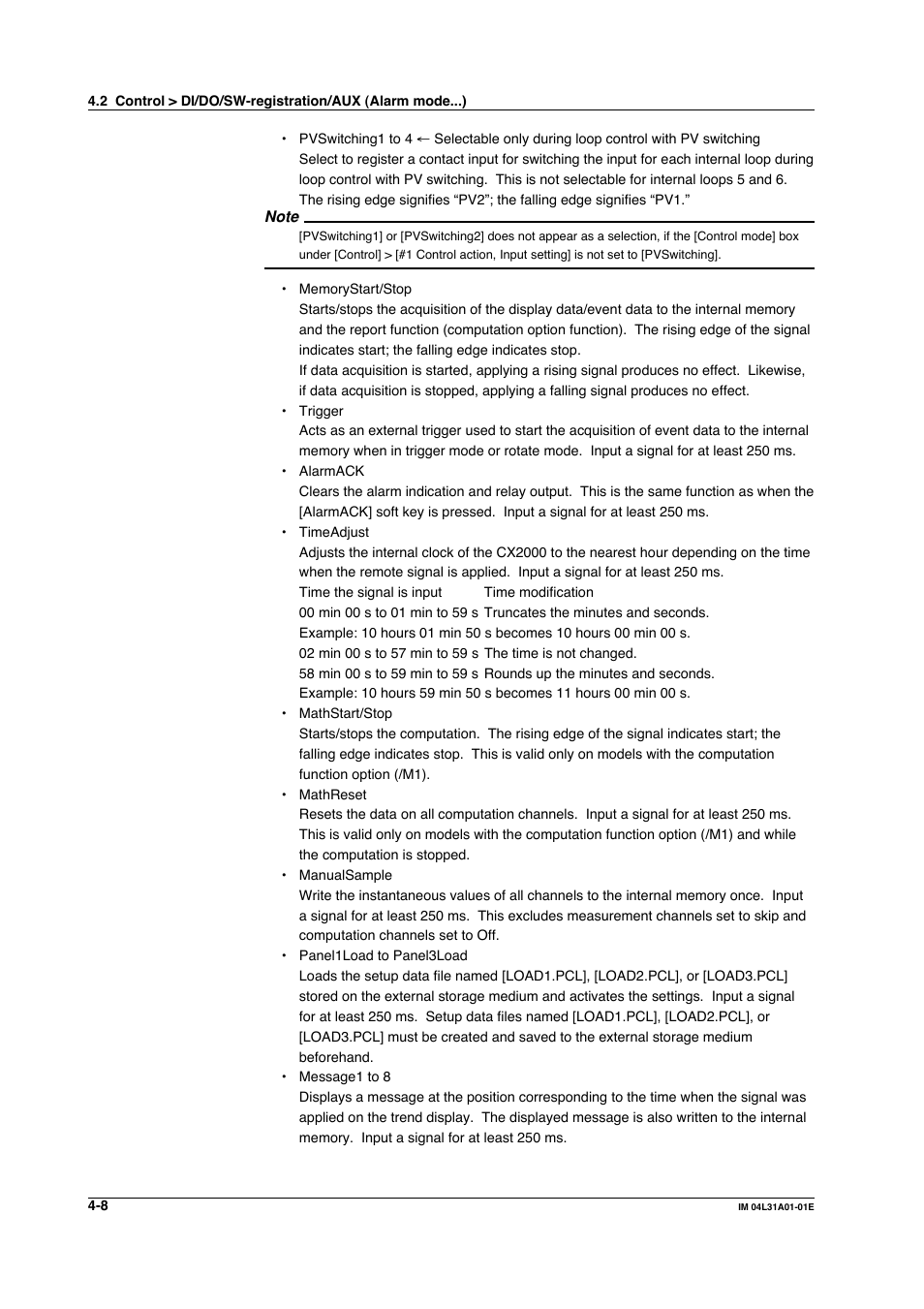 Yokogawa Data Acquisition with PID Control CX2000 User Manual | Page 168 / 427