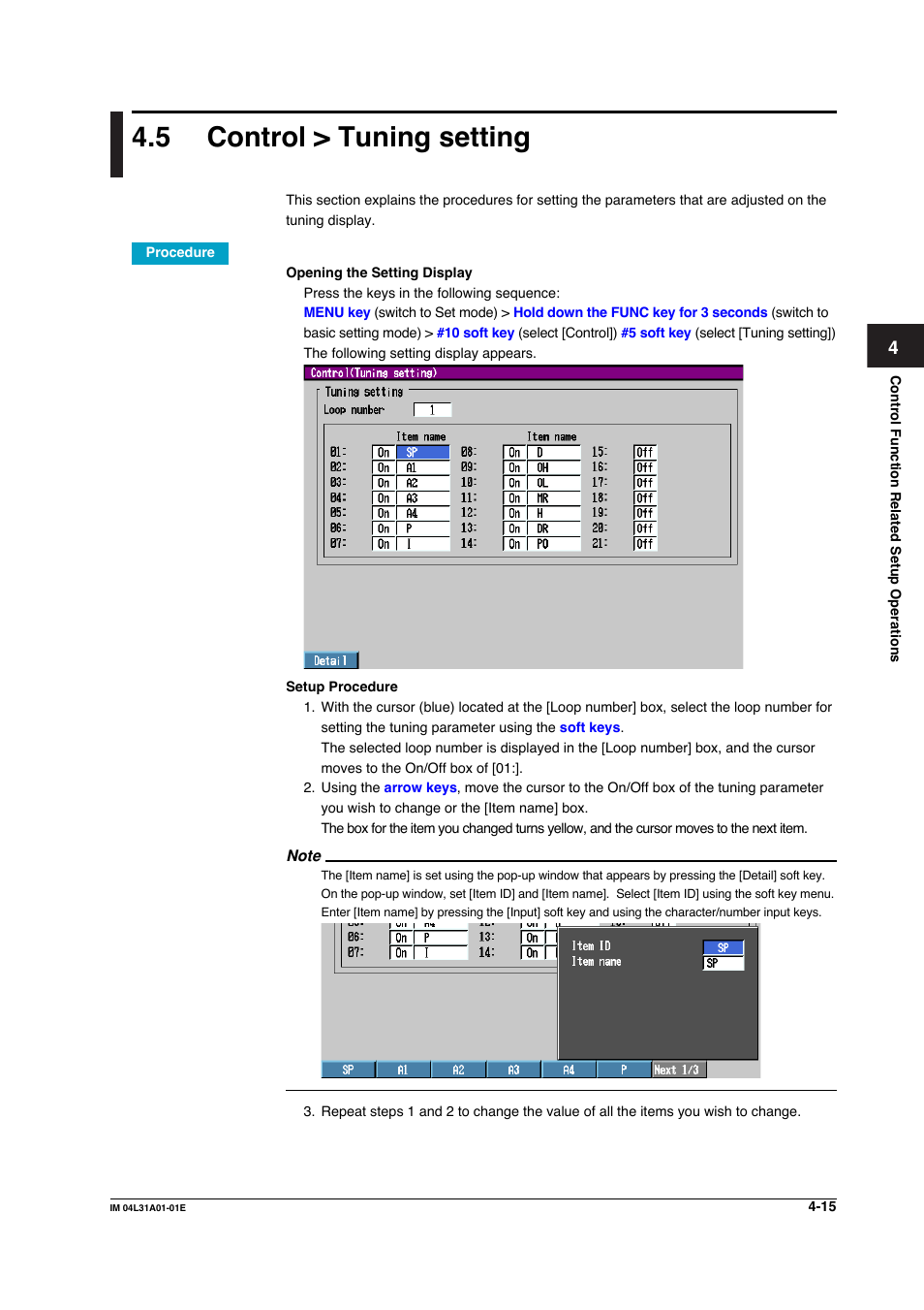 5 control > tuning setting, Control > tuning setting -15 | Yokogawa Data Acquisition with PID Control CX2000 User Manual | Page 175 / 427